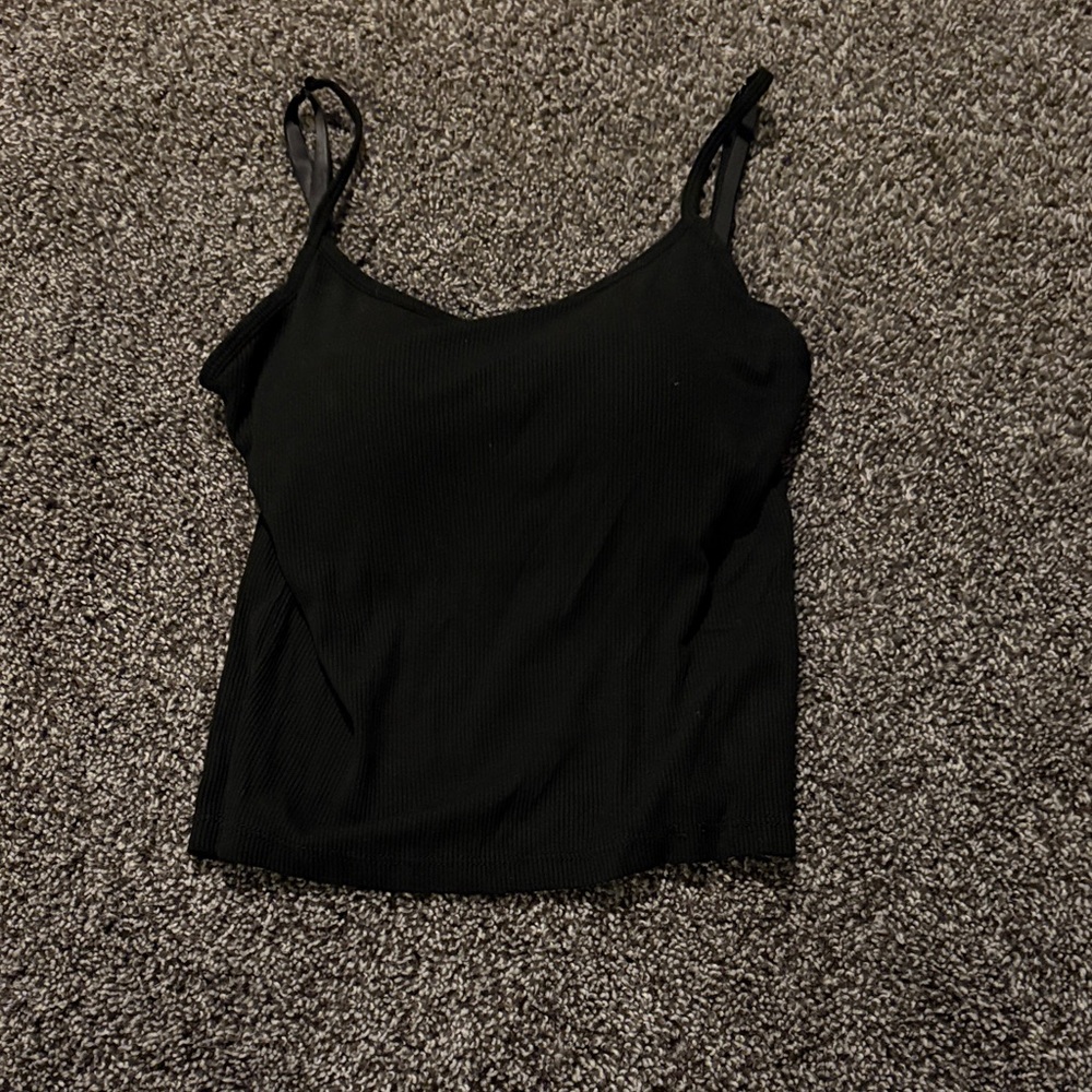 Black Ribbed Women's Top